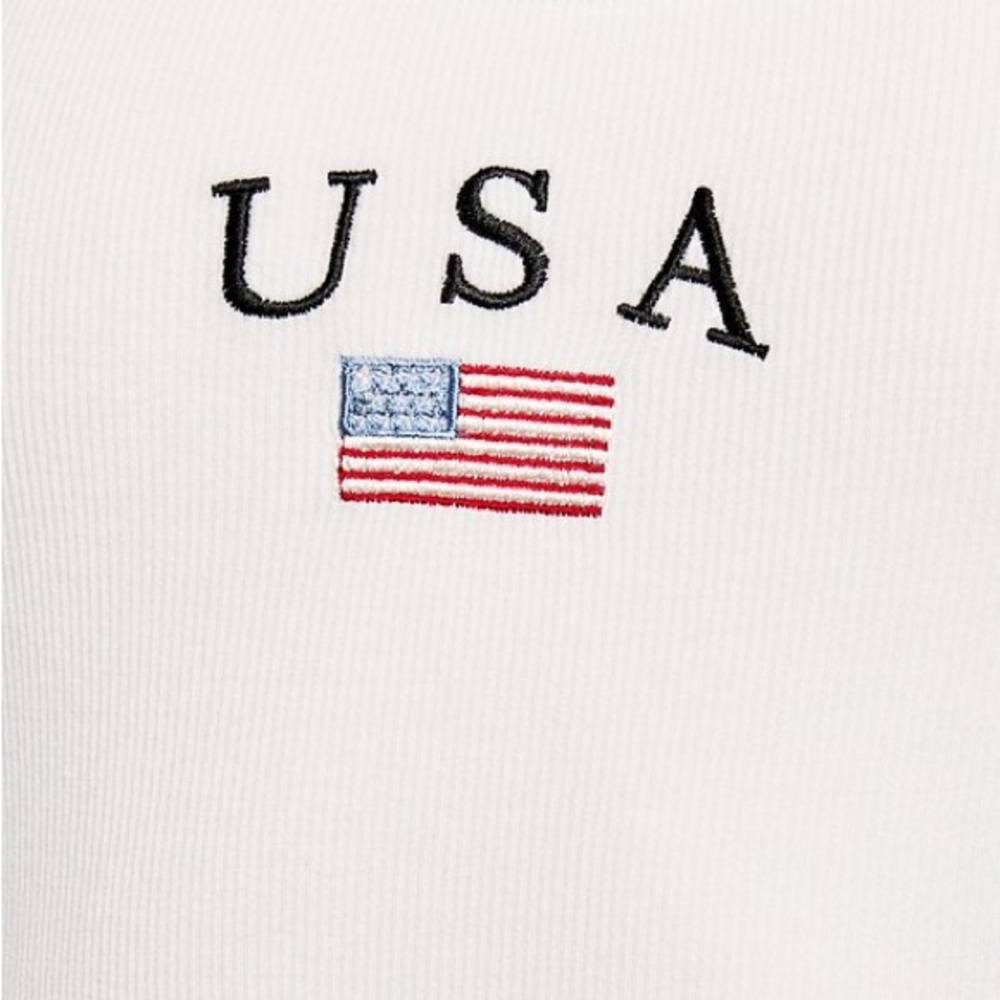 NWOT USA Sleeveless Bodysuit in White - Picture 6 of 6